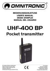 Omnitronic UHF-400 BP Mode D'emploi