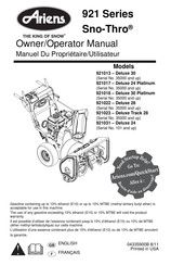 Ariens 101 Manuel Du Propriétaire/Utilisateur