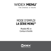 Widex ME-m Menu Séries Mode D'emploi