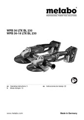 Metabo WPB 36 LTX BL 230 Mode D'emploi