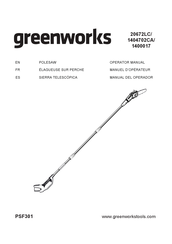 GreenWorks 1400017 Manuel D'opérateur