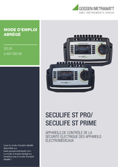 Gossen MetraWatt SECULIFE ST PRO Mode D'emploi