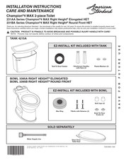 American Standard Champion 4 MAX 231AA Serie Instructions D'installation