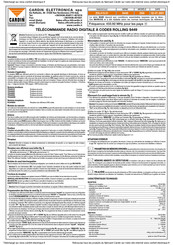 Cardin Elettronica S449 Serie Mode D'emploi
