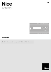 Nice ACNPS01 Instructions Et Avertissements Pour L'installation Et L'utilisation