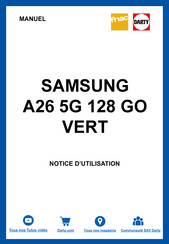 Samsung Galaxy A26 5G Guide Utilisateur