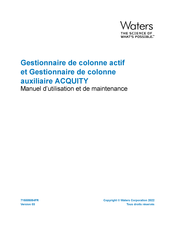 Waters ACQUITY Manuel D'utilisation Et De Maintenance
