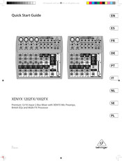 Behringer XENYX 1002FX Guide De Démarrage Rapide