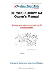 GE Profile WPSR3100W1AA Manuel D'utilisation
