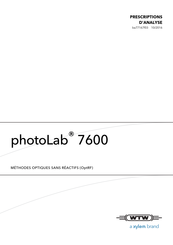 Xylem WTW photoLab 7600 UV-VIS Mode D'emploi