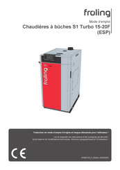 Fröling S1 Turbo 15F Traduction Du Mode D'emploi D'origine