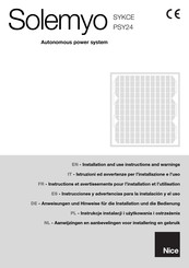 Nice PSY24 Instructions Et Avertissements Pour L'installation Et L'utilisation