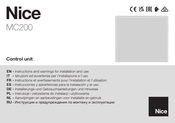 Nice MC200 Instructions Et Avertissements Pour L'installation Et L'utilisation