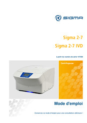 Sigma 2-7 IVD Mode D'emploi