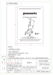 GreenWorks 25022AZ Guide D'utilisation