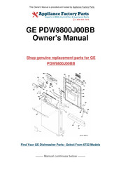 GE Profile PDW9800J00BB Manuel Du Propriétaire