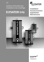 elysator trio 15 Manuel D'installation De Fonctionnement