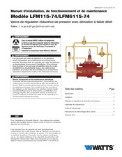 Watts LFM6115-74 Manuel D'installation, De Fonctionnement Et De Maintenance