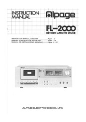 Alpine FL-2000 Manuel D'instructions