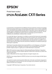 Epson AcuLaser CX11 Série Mode D'emploi