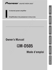 Pioneer GM-D505 Mode D'emploi