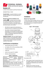 Federal Signal STREAMLINE LP3 Série Mode D'emploi