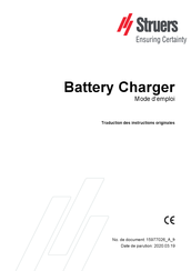 Struers Battery Charger Mode D'emploi