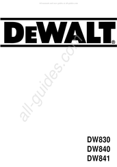 DeWalt DW840 Mode D'emploi