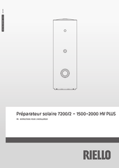 Riello 7200/2 - 2000 HV PLUS Instructions Pour L'installateur