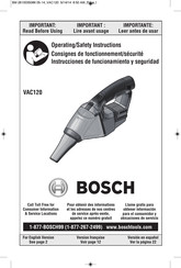 Bosch VAC120 Consignes De Fonctionnement/Sécurité