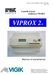 Urmet VIGIK VIPROX 2 Notice D'installation