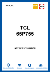 TCL 65P755 Serie Notice D'utilisation