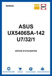 Asus Zenbook UX5406SA 142 Serie Manuel Électronique