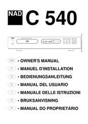 NAD C 540 Manuel D'installation