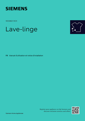 Siemens WG56B214CH Manuel D'utilisation Et Notice D'installation