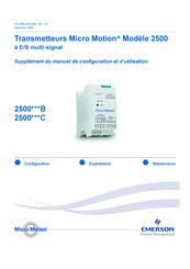 Emerson Micro Motion 2500 C Mode D'emploi