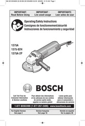 Bosch 1375A Consignes De Fonctionnement/Sécurité