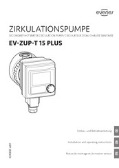 evenes EV-ZUP-T 15 PLUS Notice De Montage Et De Mise En Service