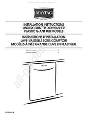 Maytag MDB6769AWB4 Instructions D'installation