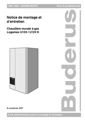 Buderus Logamax U124 K Notice De Montage Et D'entretien