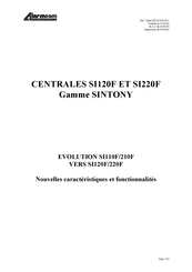 Alarmcom SINTONY SI120F Caractéristiques De Fonctionnement