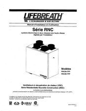 Lifebreath RNC85-TPF Manuel D'installation Et D'utilisation