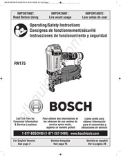 Bosch RN175 Consignes De Fonctionnement/Sécurité