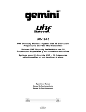 Gemini UX-1610 Manuel De Fonctionnement