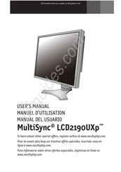 NEC MultiSync LCD2190UXP-BK Manuel D'utilisation