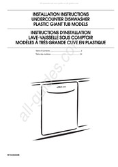 Whirlpool WDF310PLAT Instructions D'installation