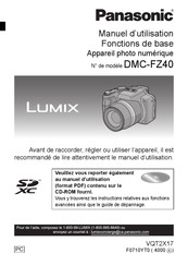 Panasonic Lumix DMC-FZ40 Manuel D'utilisation