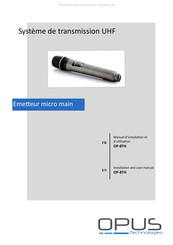 Opus Technologies OP-8TH Manuel D'installation Et D'utilisation
