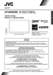 JVC LT-32A220 Manual D'instructions