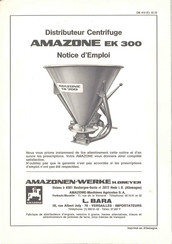 Amazone EK 300 Notice D'emploi